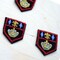 3 Small Embroidered Flor De Lis Crest Patches for Jackets Uniforms Iron On Velvet Backing